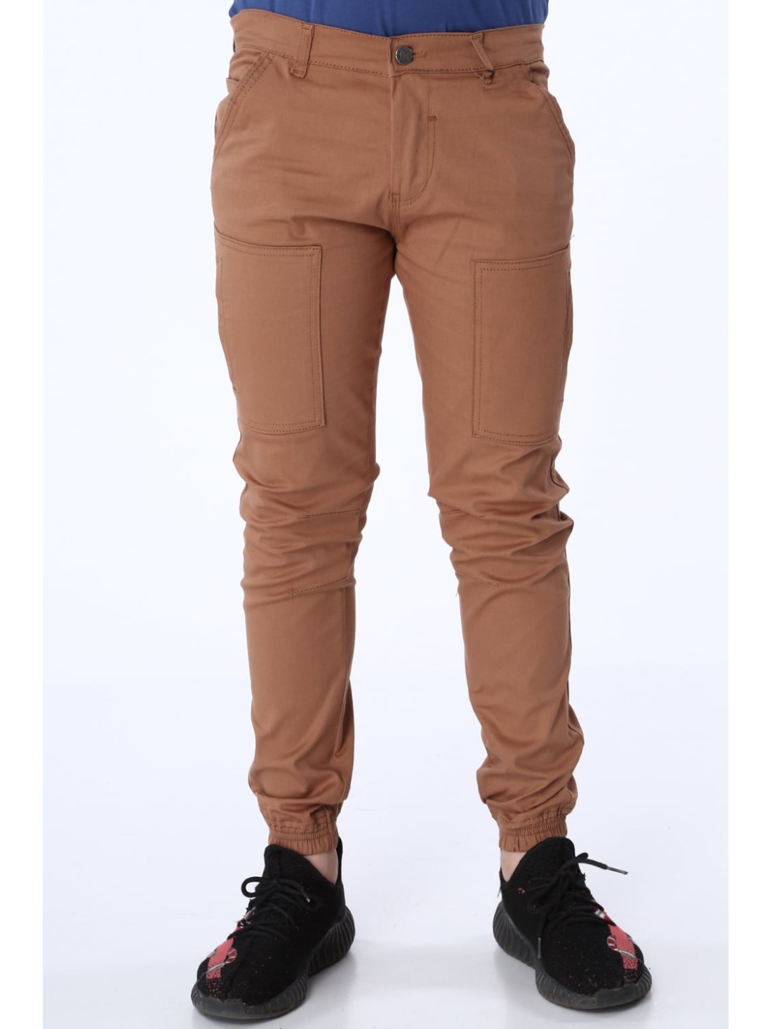 Boys\' caramel trousers with elastic bands NDZ105 - Online store - Boutique